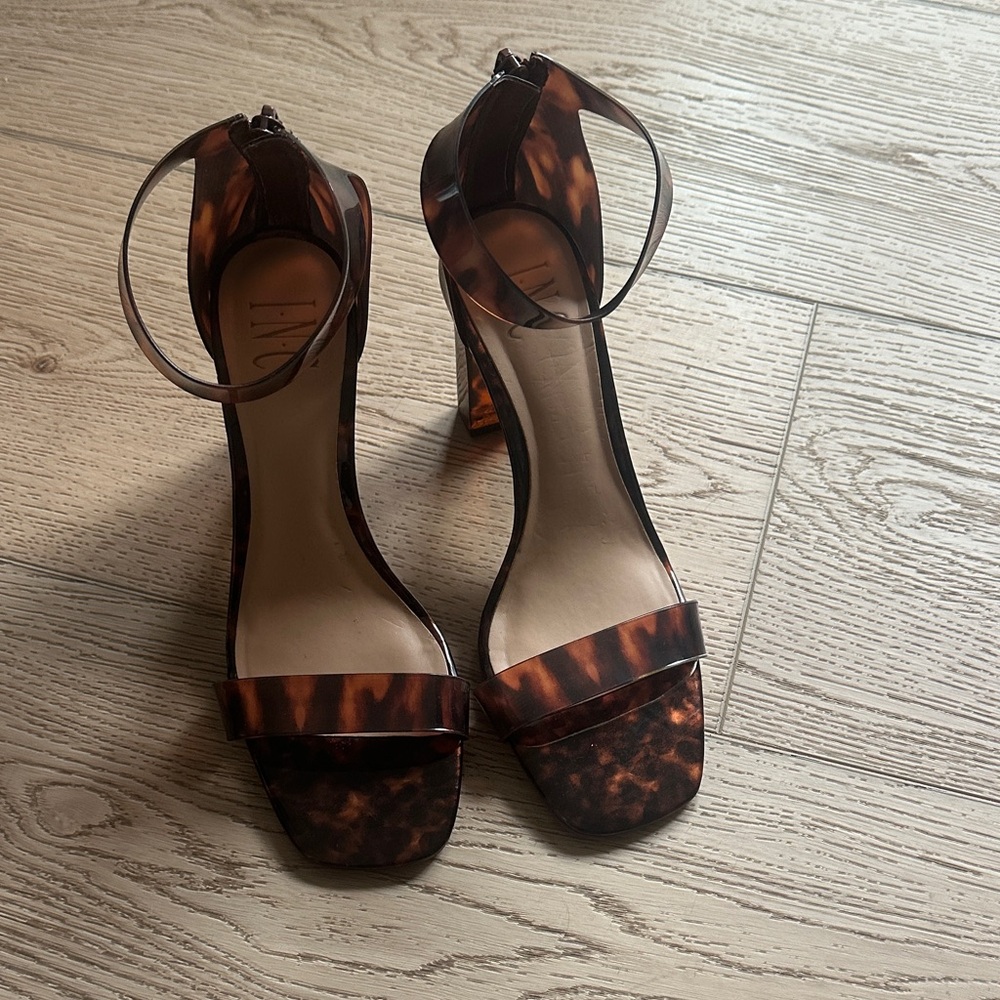 I.N.C Elegant Brown Tortoise Shell Strappy Heels